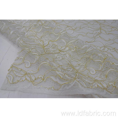 Nylon Metallic Flower Lace Fabric